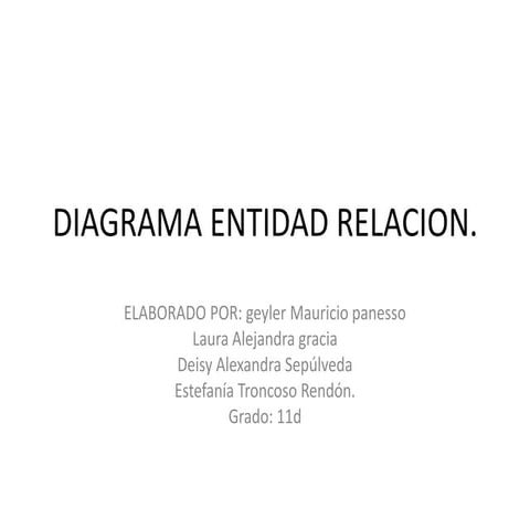 Diagrama entidad relacion 