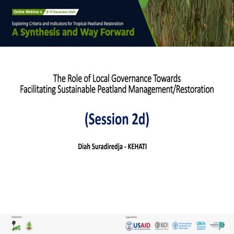 The role of local governance towards facilitating sustainable peatland manage...