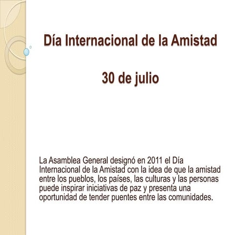 Día internacionalamistad