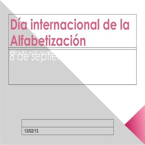 Día internacional de la alfabetización