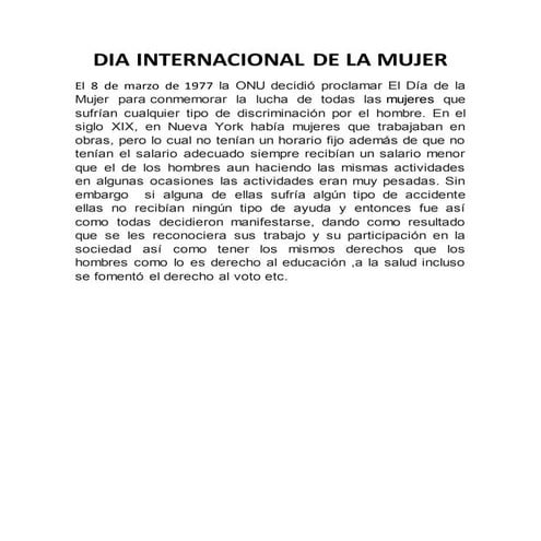 8 DE MARZO DÍA INTERNACIONAL DE LA MUJER | DOCX