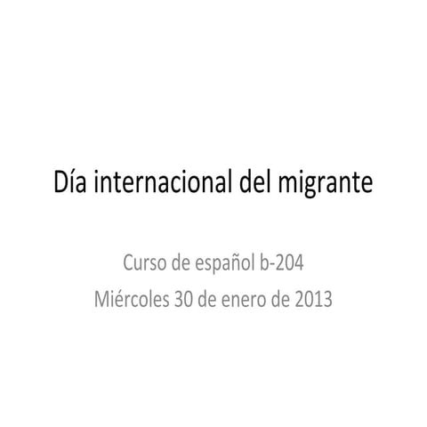 Día internacional del migrante