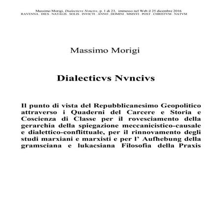 Dialecticvs nvncivs. il punto di vista del repubblicanesimo geopolitico attra...