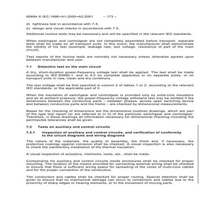 INSPECTION AND TEST PROCEDURES FOR SWITCHGEAR AND SWITCHBOARD | PDF