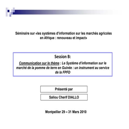 Diallo GuinéE CIRAD 2010