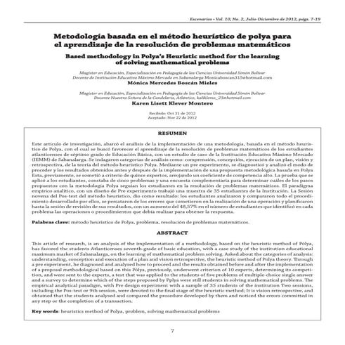 MÉTODO PÓLYA, estudio de investigación tesis | PPTX