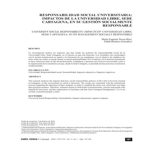 Responsabilidad social universitaria impactos de la universidad en la sociedad