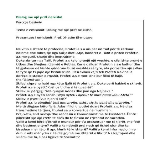 Dialog Me Një Prift Ne Kishë