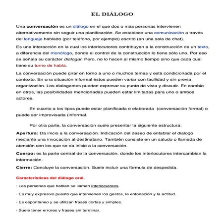 Diálogo conversación