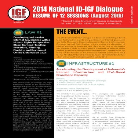 Resume of ID-IGF National Dialogue 2014