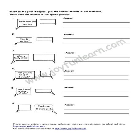 Dialogue Completion Exercise 2 - UPSR 2016 Latest Format - shared by joyfunle...
