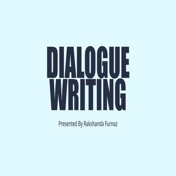 Dialogue Writing on how to be more creative | PPTX