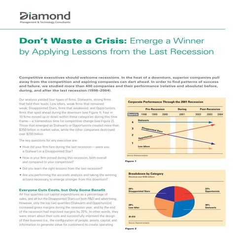 Diamond Recession Report   Dont Waste A Crisis