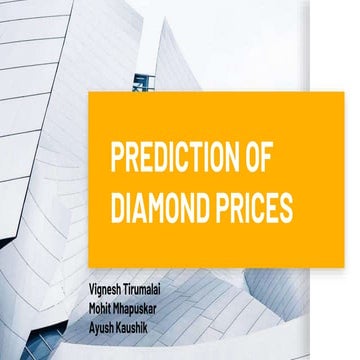 Prediction of Diamond Prices Using Multivariate Regression