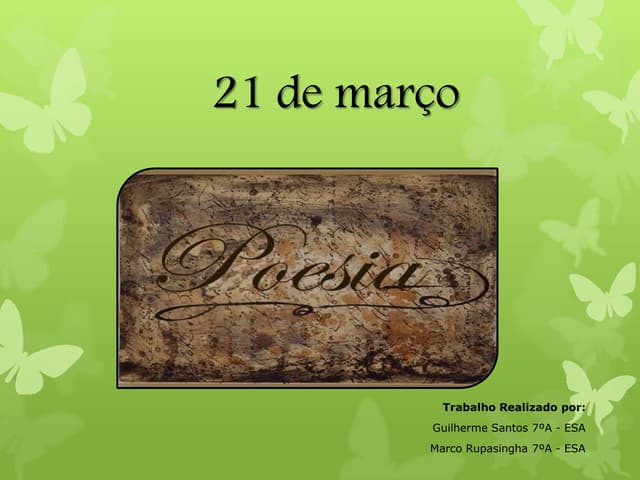 Dia mundial da poesia 