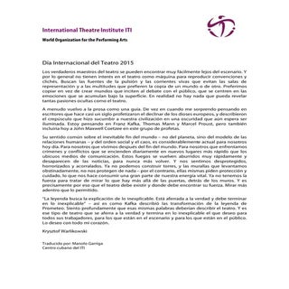 Dia mundial de teatro 2015