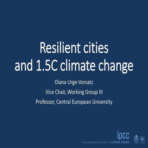 Adaptation in the context of the IPCC SR 1.5: Cities