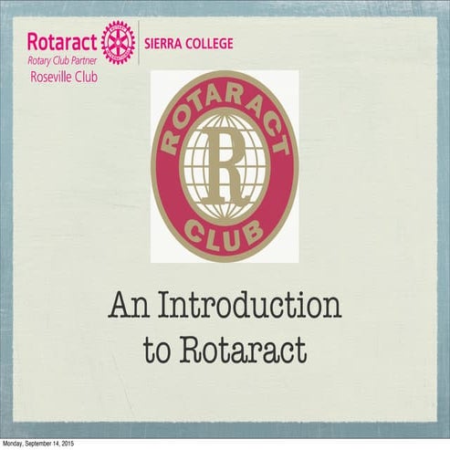 Rotaract Orientation: Sierra College