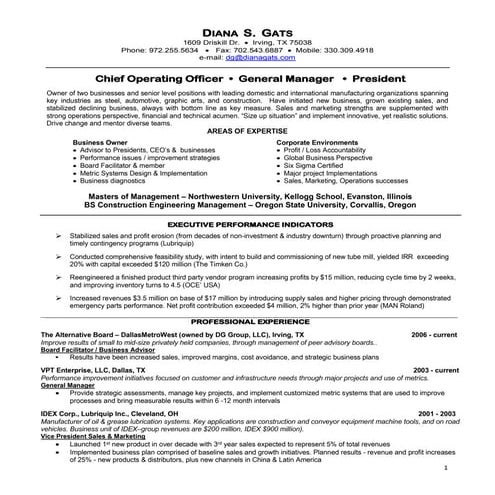 Diana S.Gats Resume (2010)