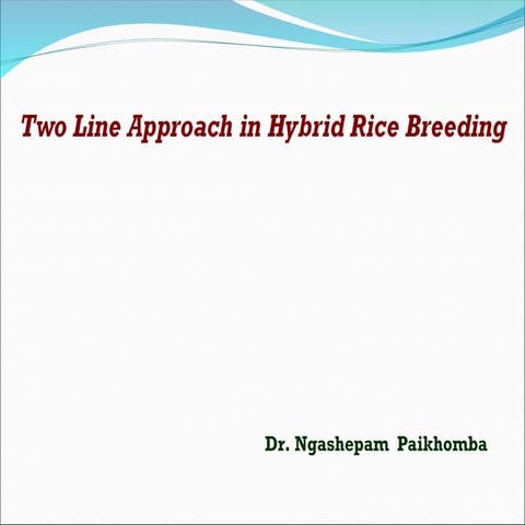 Two line approach in hybrid rice breeding
