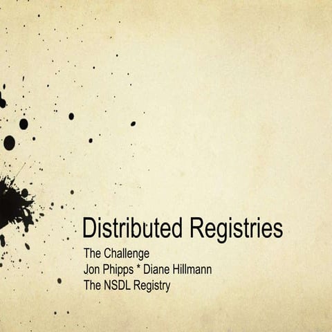 Distributed Registries