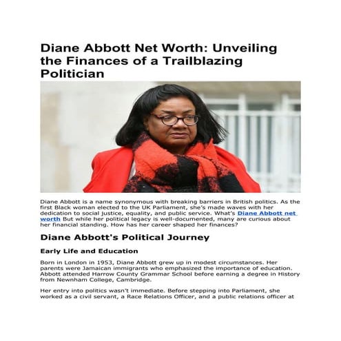 Diane Abbott Net Worth_ Unveiling the Finances of a Trailblazing ...