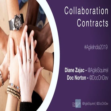 Collaboration Contracts by Diane Zajac & Doc Norton at #AgileIndia2019