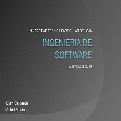 Ingeniería de Software - Isummit 2010