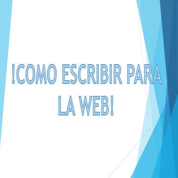 Como escribir para la Web