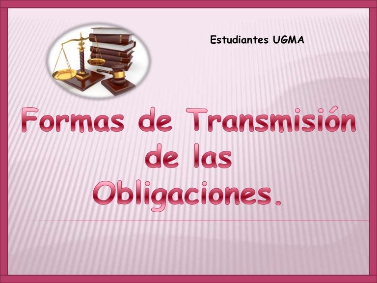 Formas de transmision de las obligaciones