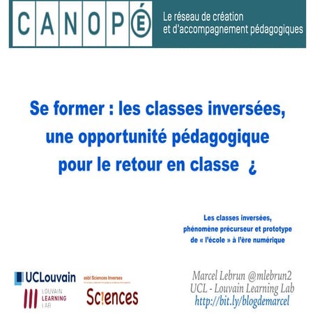 Se former : les classes inversées, une opportunité pédagogique pour le retour...