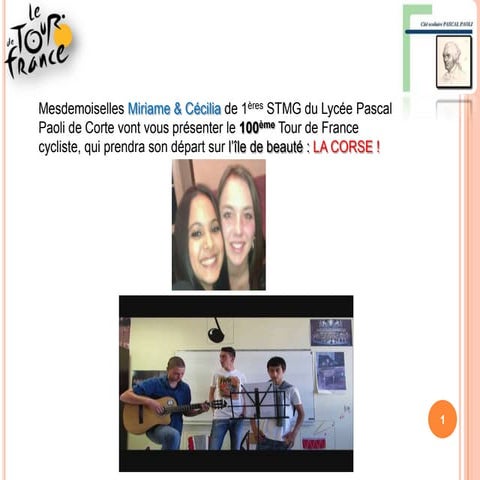 Le Tour de France à Corte - Diaporama d'élèves de 1e STMG.