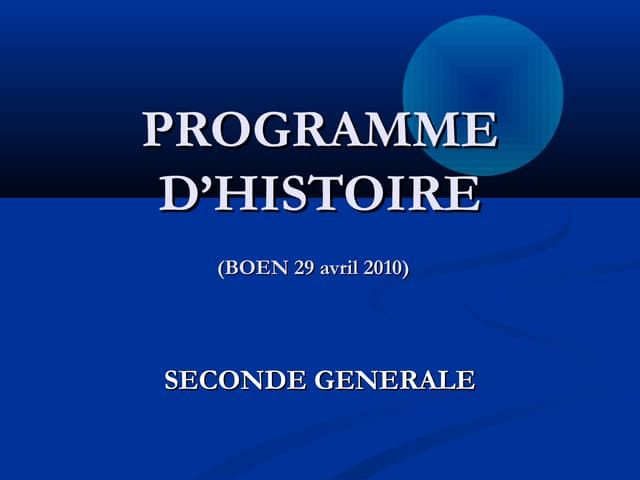 Diapo présentation programme