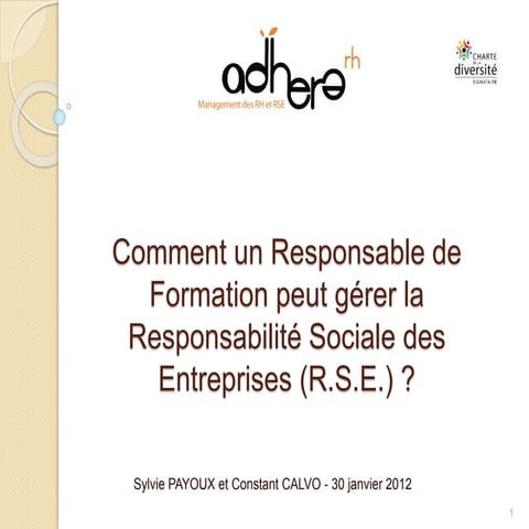 Comment un Responsable de Formation peut gérer la RSE ?  