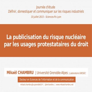 La publicisation du risque nucléair...