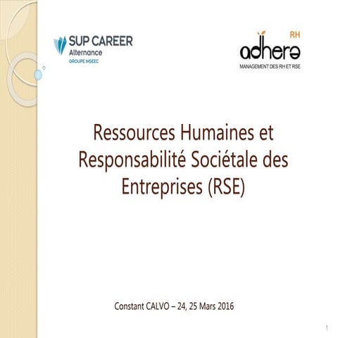 "RH & RSE" Ecole Sup Career Alternance Groupe INSEEC