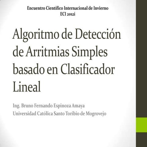 ECI 2012i - Algoritmo de detección de Arritmias simples basado en Clasificado...