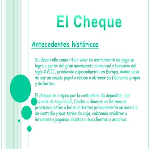 El Cheque