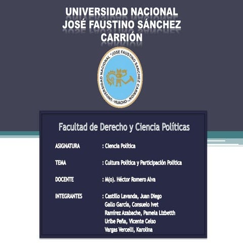 CIENCIA POLÍTICA - Cultura y participación política