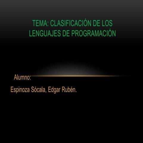 Clasificación de los lenguajes de programacion