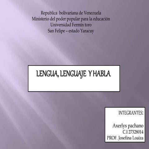 MAPA CONCEPTUAL SOBRE LA LENGUA, EL LENGUAJE Y EL HABLA. | DOCX