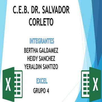 Diapositiva de excel