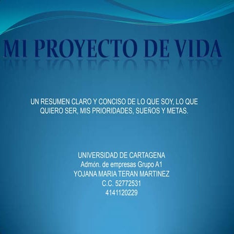 Diapositiva mi proyecto de vida yojana