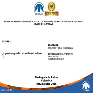 MANUAL DE RESPONSABILIDADES DEL SG-SST