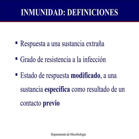 Diapositivas Tema 09. Respuesta Inmune A La  Infeccion