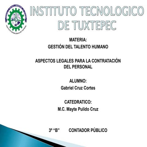 ASPECTOS LEGALES PARA LA CONTRATACIÓN DEL PERSONAL