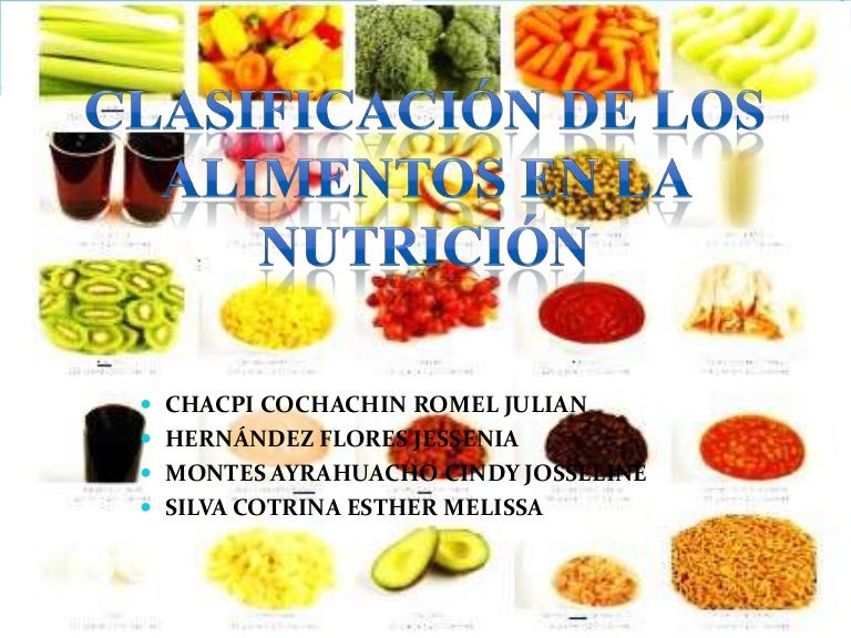 cómo se clasifican los grupos de alimentos