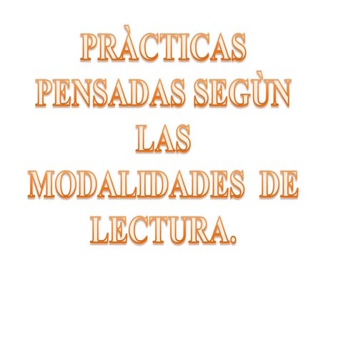 Las Modalidades de lectura 