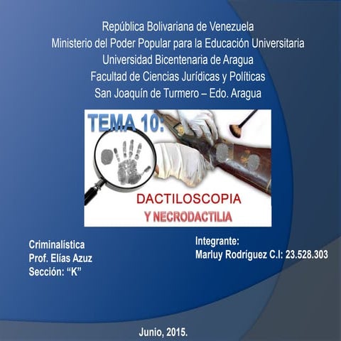Lofoscopía y documentación forense | PPTX