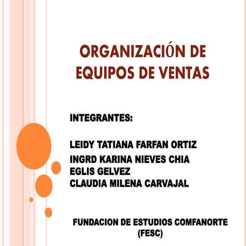 Diapositivas tema equipo de ventas
